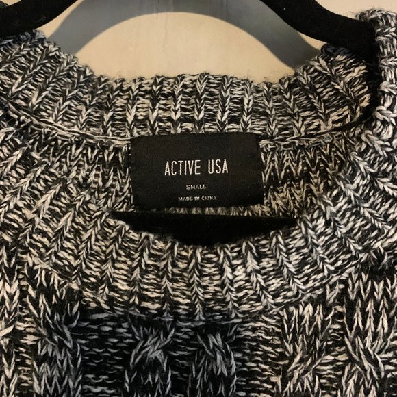 Active USA Black Marled Cable-Knit Sweater - Picture 9 of 12